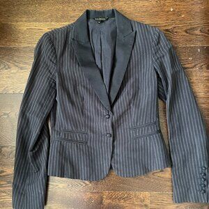 Tara Jarmon Navy Pinstripe Short Blazer-Size 36 (US 4)